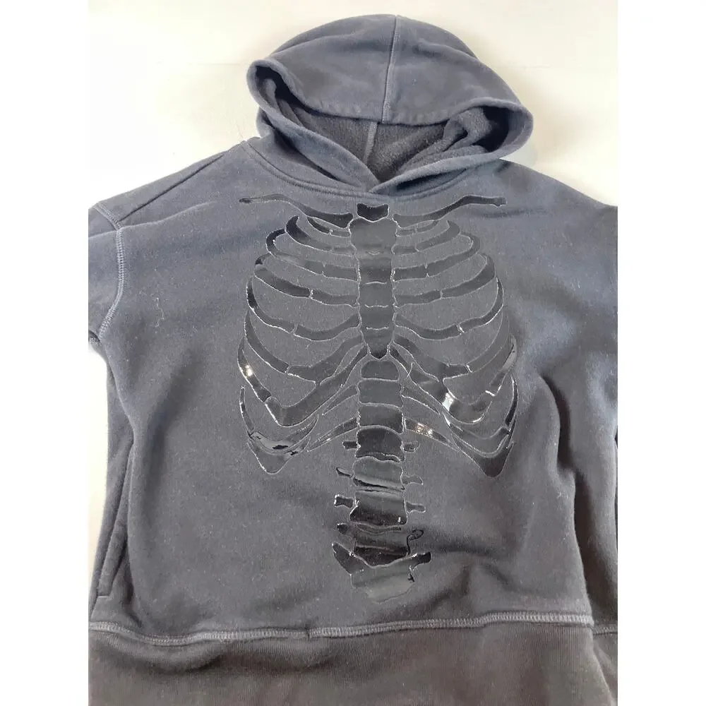 Gap Youth Boys Black With Skeleton Decal Hoodie Size M (8)
